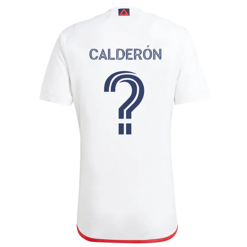 Danxen Niño Camiseta Gio Calderón #0 Blanco Rojo 2ª Equipación 2024/25 La Camisa