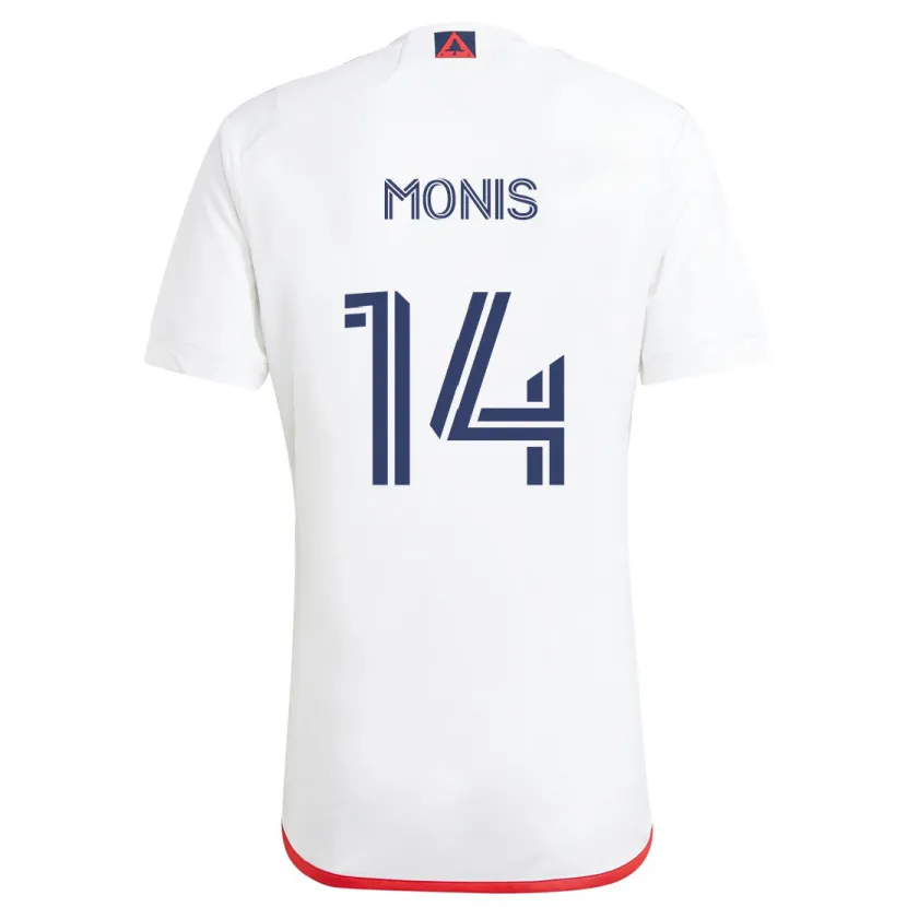 Danxen Niño Camiseta Alex Monis #14 Blanco Rojo 2ª Equipación 2024/25 La Camisa