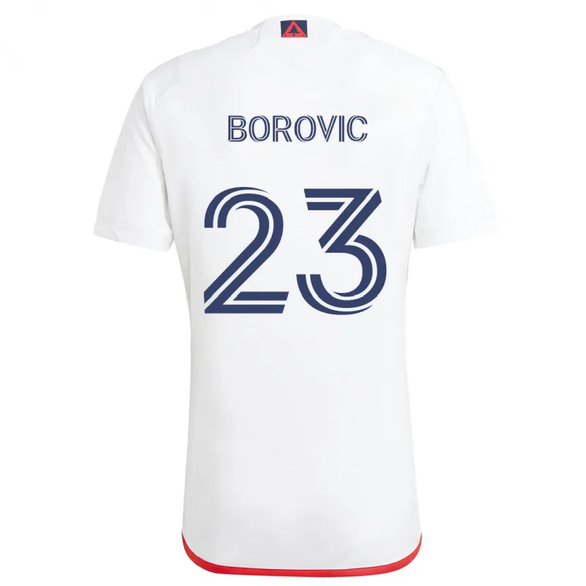 Danxen Niño Camiseta Luka Borovic #23 Blanco Rojo 2ª Equipación 2024/25 La Camisa