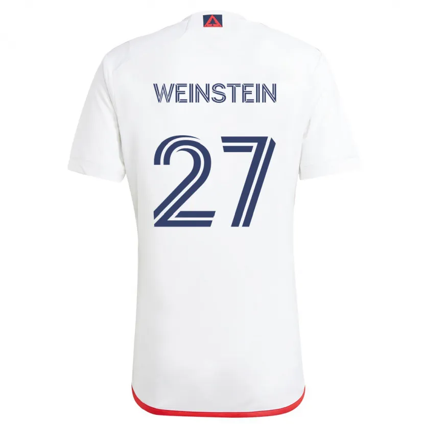 Danxen Niño Camiseta Max Weinstein #27 Blanco Rojo 2ª Equipación 2024/25 La Camisa