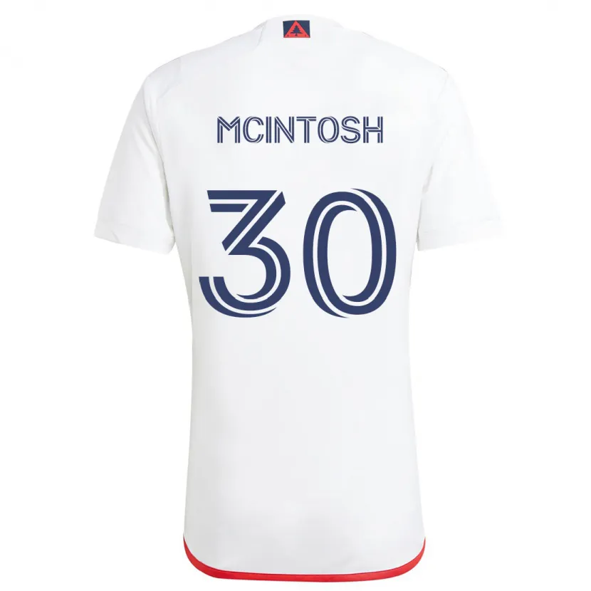 Danxen Niño Camiseta Damario Mcintosh #30 Blanco Rojo 2ª Equipación 2024/25 La Camisa