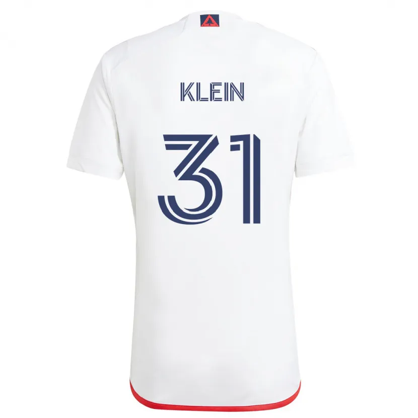 Danxen Niño Camiseta Eric Klein #31 Blanco Rojo 2ª Equipación 2024/25 La Camisa