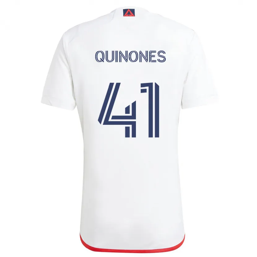 Danxen Niño Camiseta Colby Quiñónes #41 Blanco Rojo 2ª Equipación 2024/25 La Camisa