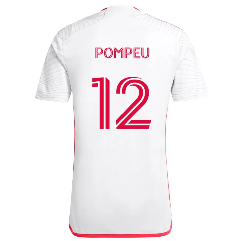 Danxen Niño Camiseta Célio Pompeu #12 Blanco Rojo 2ª Equipación 2024/25 La Camisa