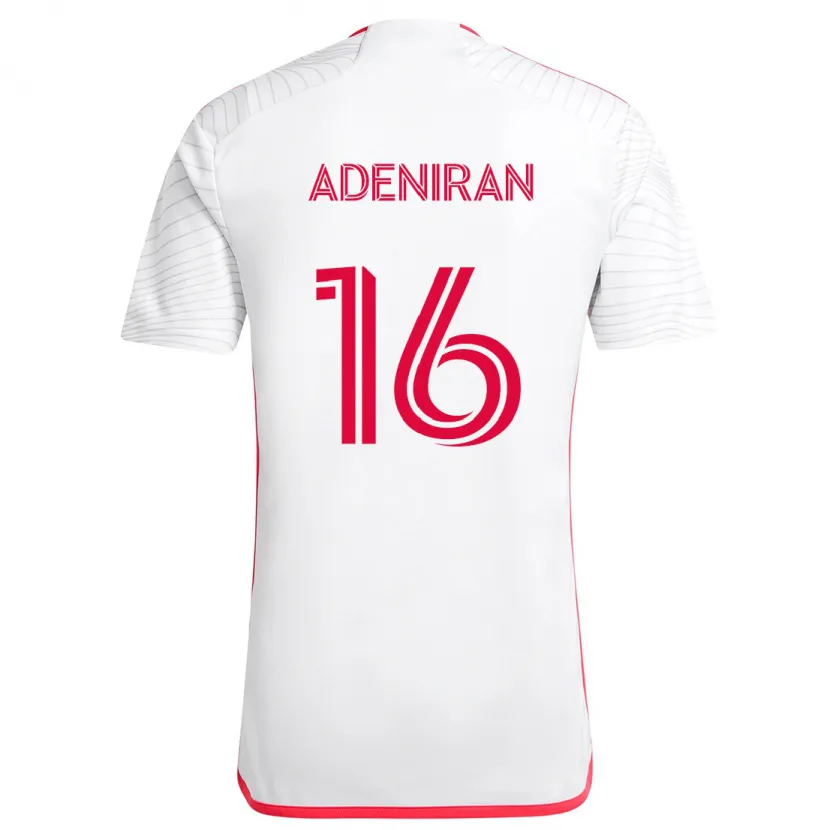 Danxen Niño Camiseta Samuel Adeniran #16 Blanco Rojo 2ª Equipación 2024/25 La Camisa