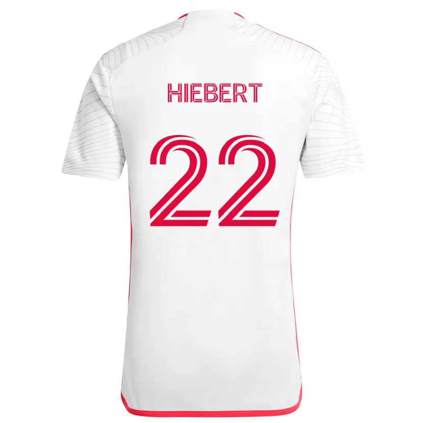 Danxen Niño Camiseta Kyle Hiebert #22 Blanco Rojo 2ª Equipación 2024/25 La Camisa