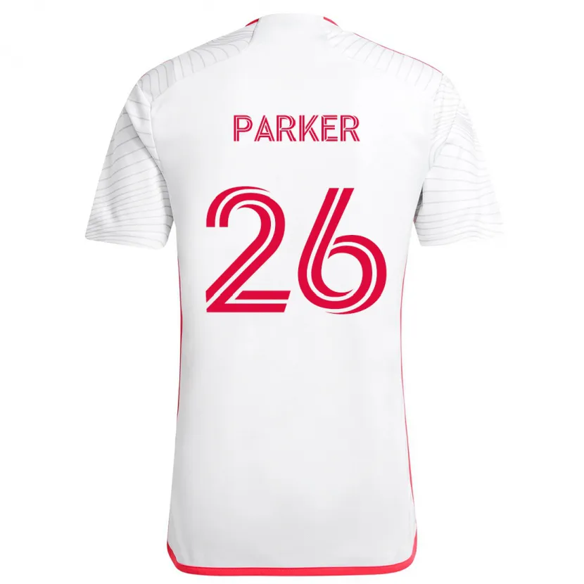 Danxen Niño Camiseta Tim Parker #26 Blanco Rojo 2ª Equipación 2024/25 La Camisa