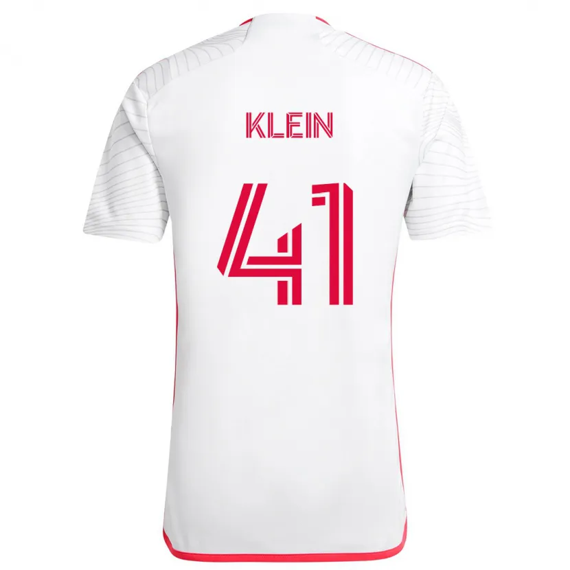 Danxen Niño Camiseta Johnny Klein #41 Blanco Rojo 2ª Equipación 2024/25 La Camisa