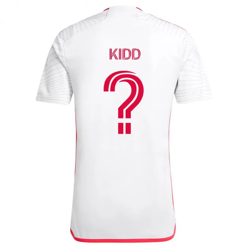 Danxen Niño Camiseta Matteo Kidd #0 Blanco Rojo 2ª Equipación 2024/25 La Camisa