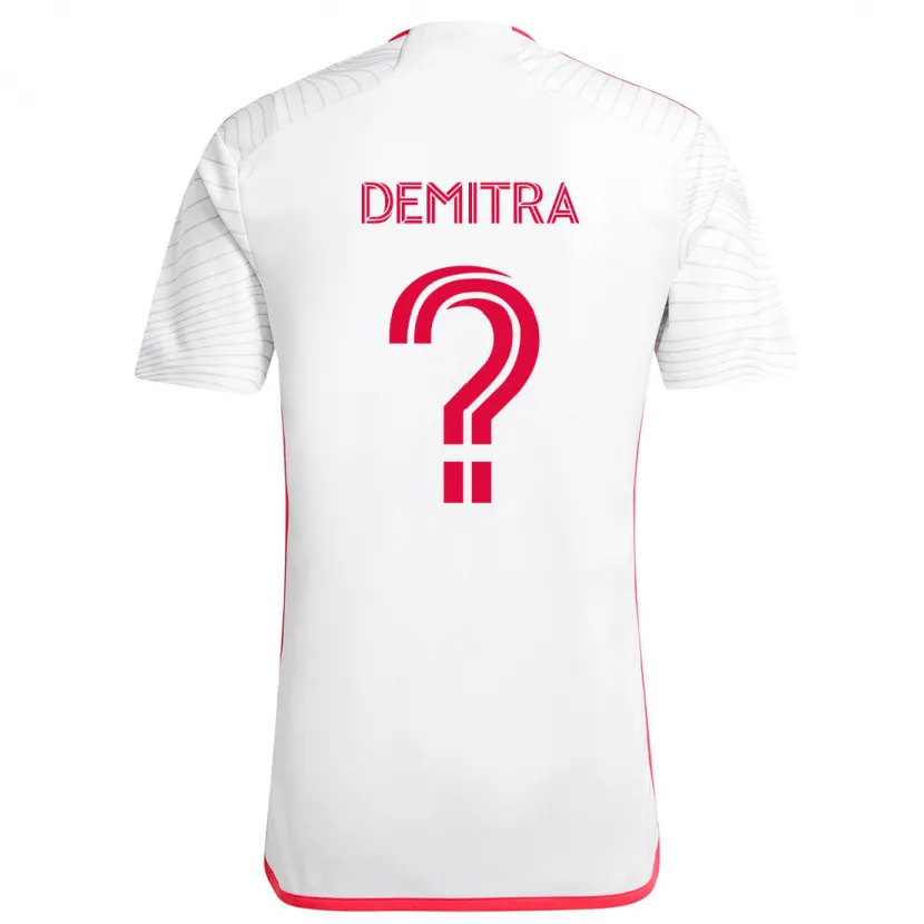 Danxen Niño Camiseta Lucas Demitra #0 Blanco Rojo 2ª Equipación 2024/25 La Camisa