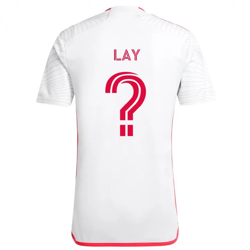 Danxen Niño Camiseta Mikey Lay #0 Blanco Rojo 2ª Equipación 2024/25 La Camisa