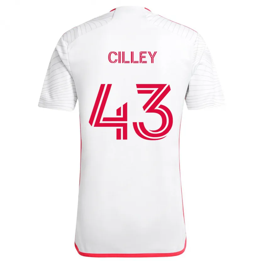 Danxen Niño Camiseta Cam Cilley #43 Blanco Rojo 2ª Equipación 2024/25 La Camisa