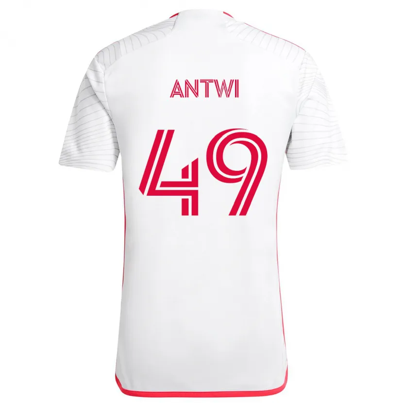 Danxen Niño Camiseta Seth Antwi #49 Blanco Rojo 2ª Equipación 2024/25 La Camisa