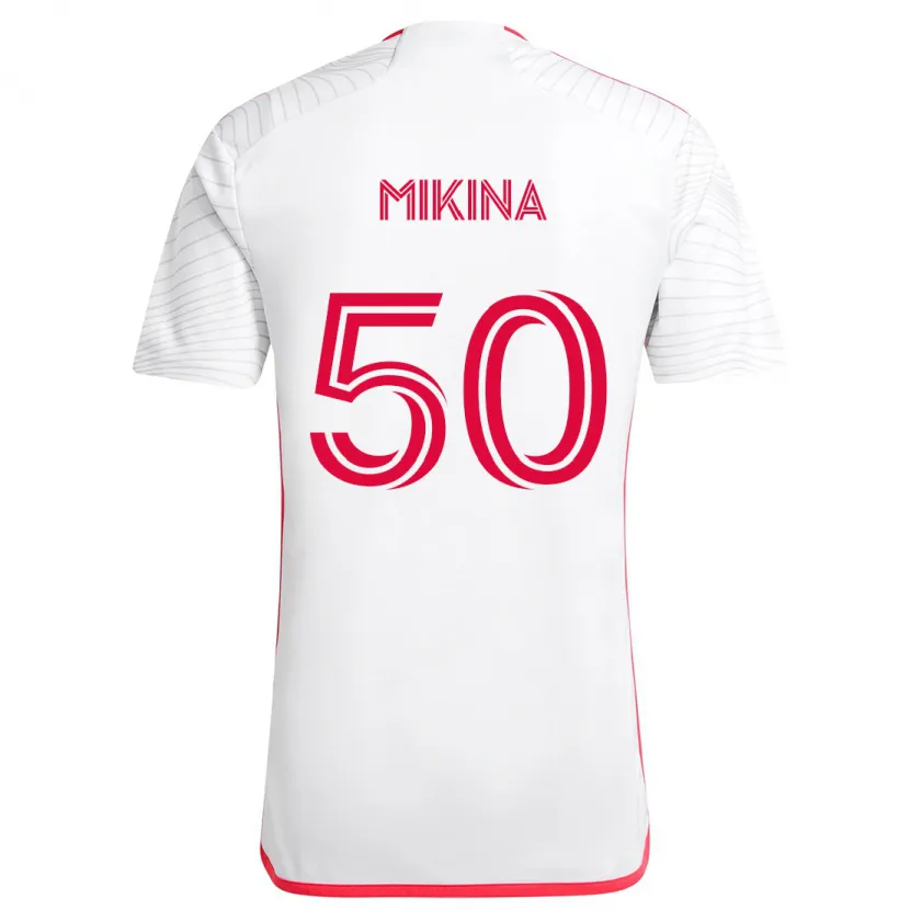 Danxen Niño Camiseta Gabriel Mikina #50 Blanco Rojo 2ª Equipación 2024/25 La Camisa