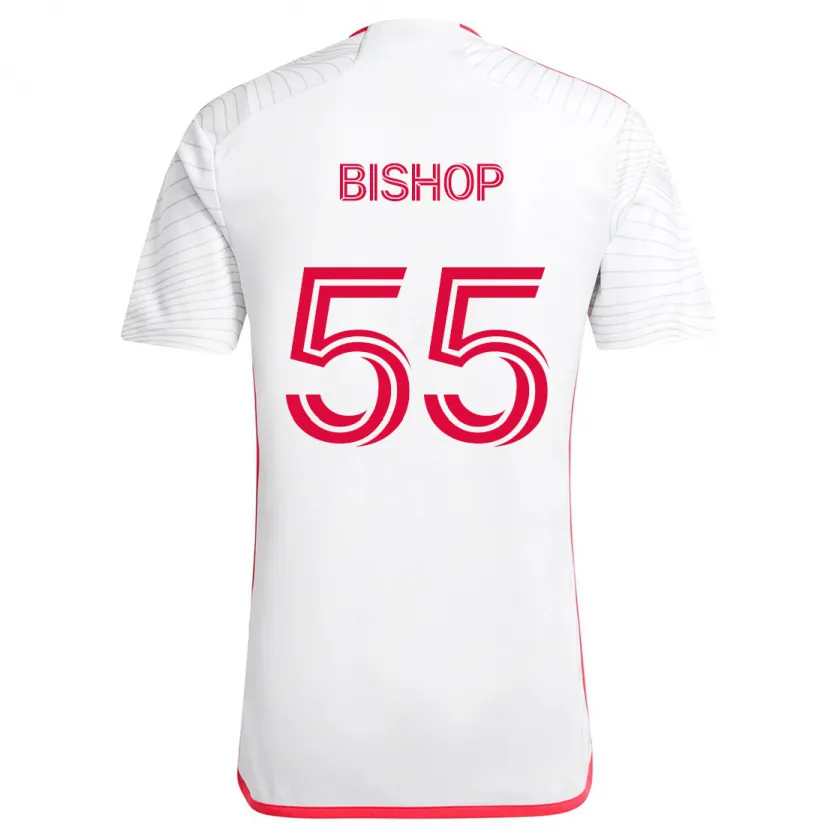 Danxen Niño Camiseta Nick Bishop #55 Blanco Rojo 2ª Equipación 2024/25 La Camisa