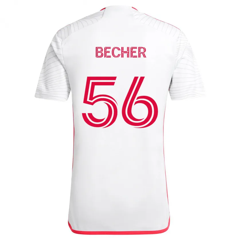 Danxen Niño Camiseta Ryan Becher #56 Blanco Rojo 2ª Equipación 2024/25 La Camisa