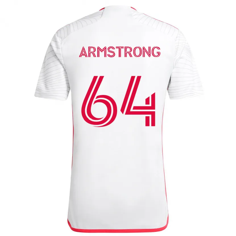 Danxen Niño Camiseta Dida Armstrong #64 Blanco Rojo 2ª Equipación 2024/25 La Camisa