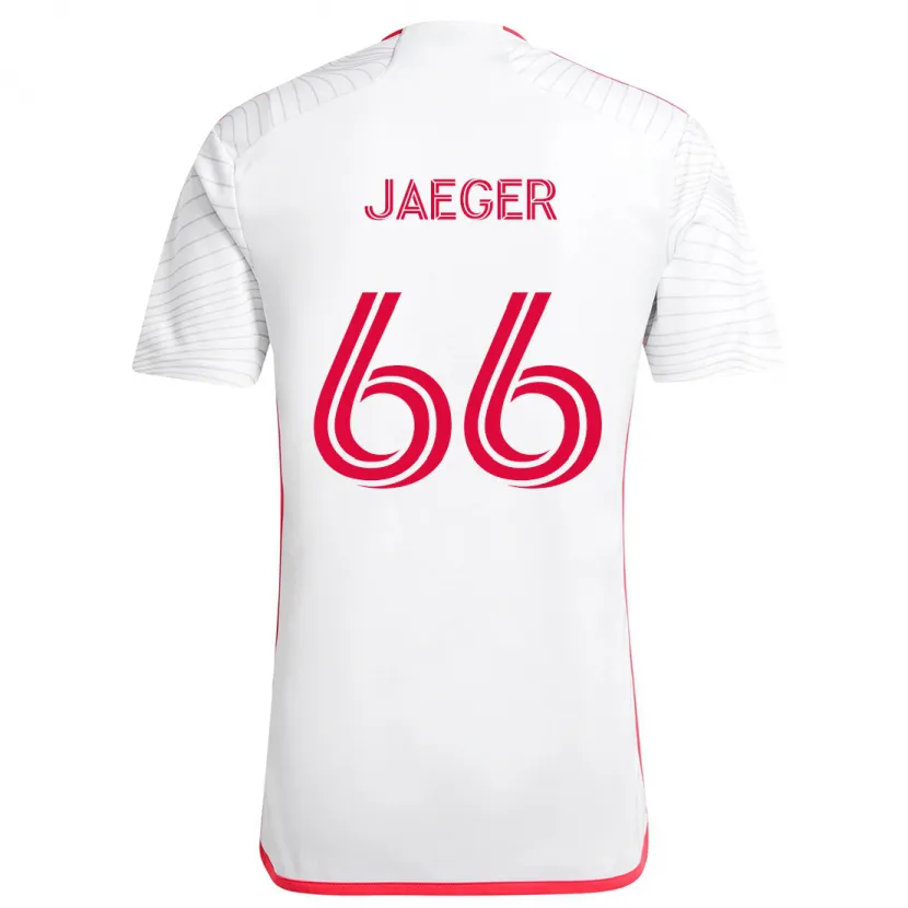 Danxen Niño Camiseta Kai Jaeger #66 Blanco Rojo 2ª Equipación 2024/25 La Camisa