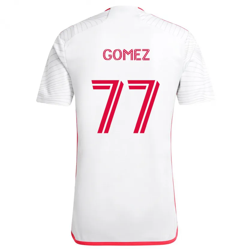 Danxen Niño Camiseta Sam Gomez #77 Blanco Rojo 2ª Equipación 2024/25 La Camisa