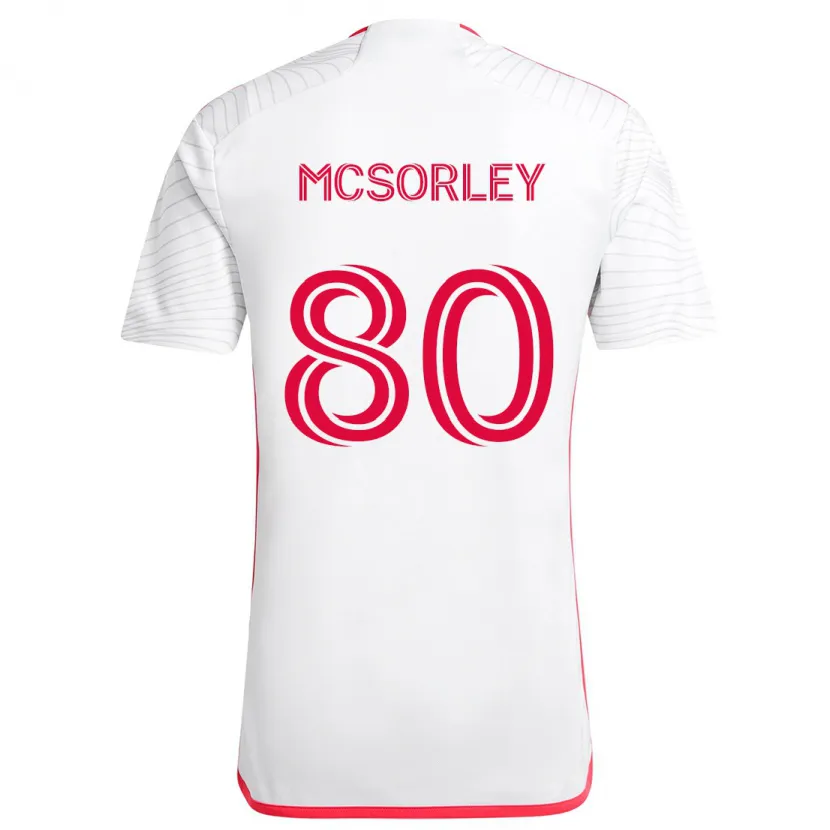 Danxen Niño Camiseta Brendan Mcsorley #80 Blanco Rojo 2ª Equipación 2024/25 La Camisa