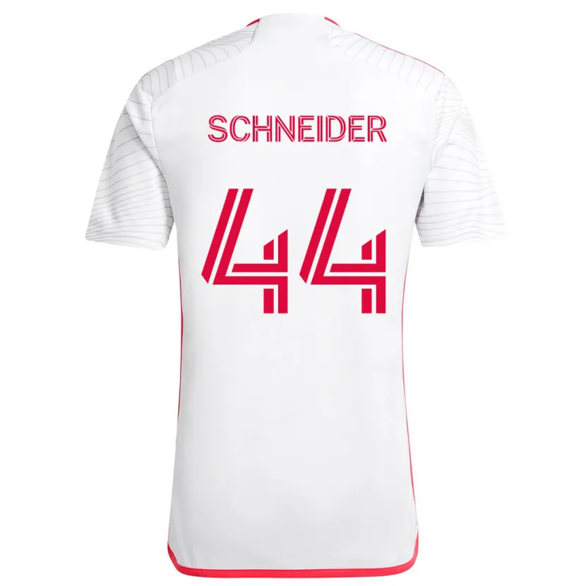 Danxen Niño Camiseta Max Schneider #44 Blanco Rojo 2ª Equipación 2024/25 La Camisa