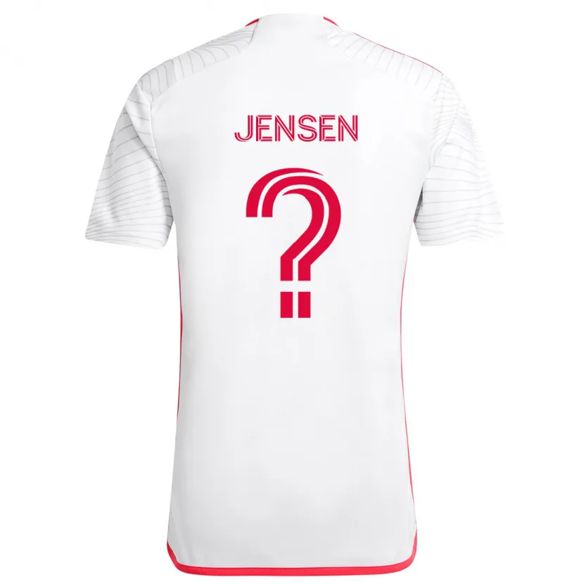 Danxen Niño Camiseta Isak Jensen #0 Blanco Rojo 2ª Equipación 2024/25 La Camisa