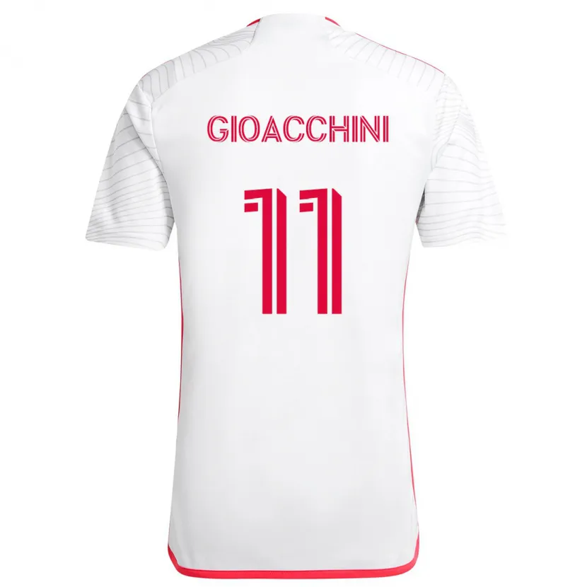 Danxen Niño Camiseta Nicholas Gioacchini #11 Blanco Rojo 2ª Equipación 2024/25 La Camisa