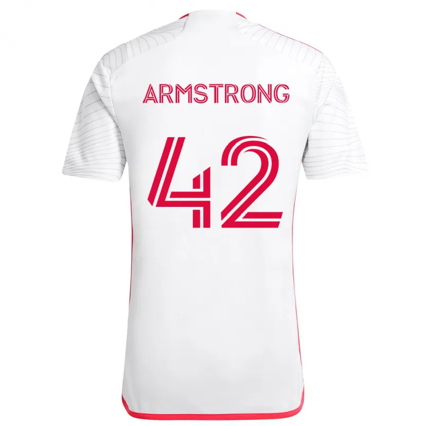 Danxen Niño Camiseta Ezra Armstrong #42 Blanco Rojo 2ª Equipación 2024/25 La Camisa