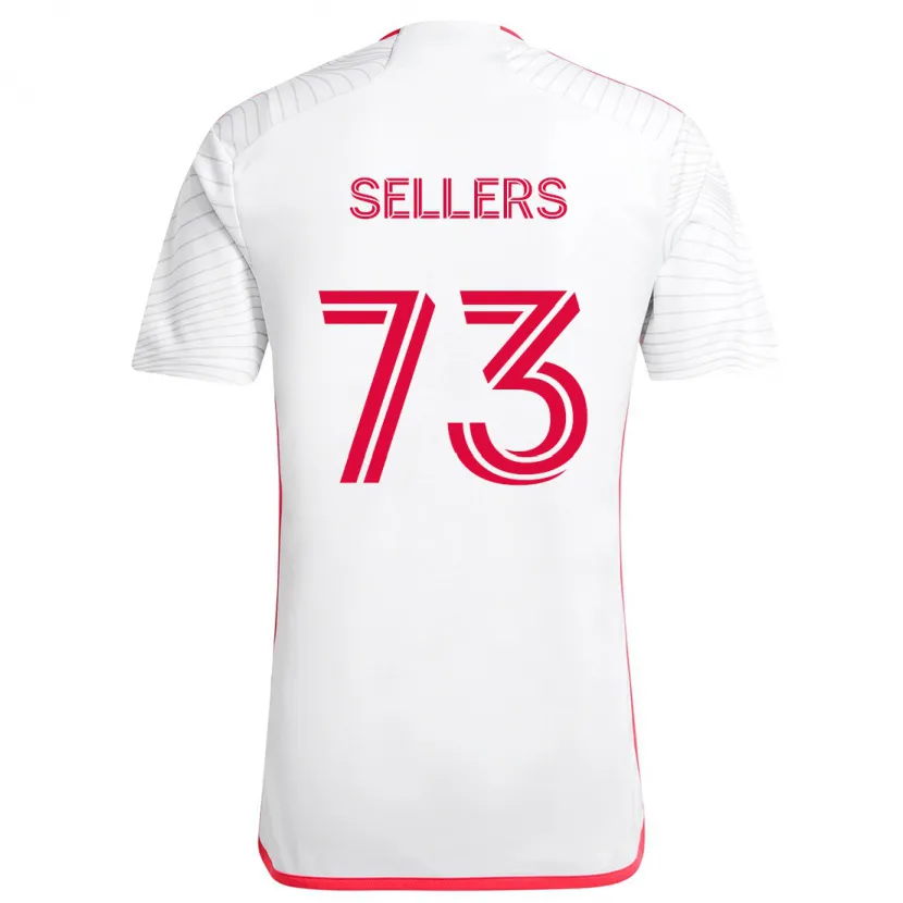 Danxen Niño Camiseta Braydon Sellers #73 Blanco Rojo 2ª Equipación 2024/25 La Camisa