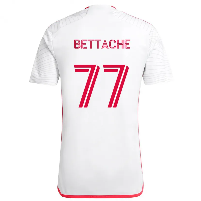 Danxen Niño Camiseta Faysal Bettache #77 Blanco Rojo 2ª Equipación 2024/25 La Camisa