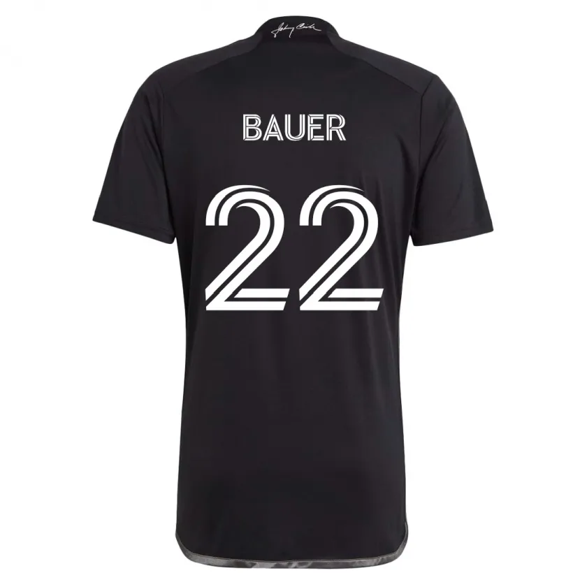 Danxen Niño Camiseta Josh Bauer #22 Negro 2ª Equipación 2024/25 La Camisa