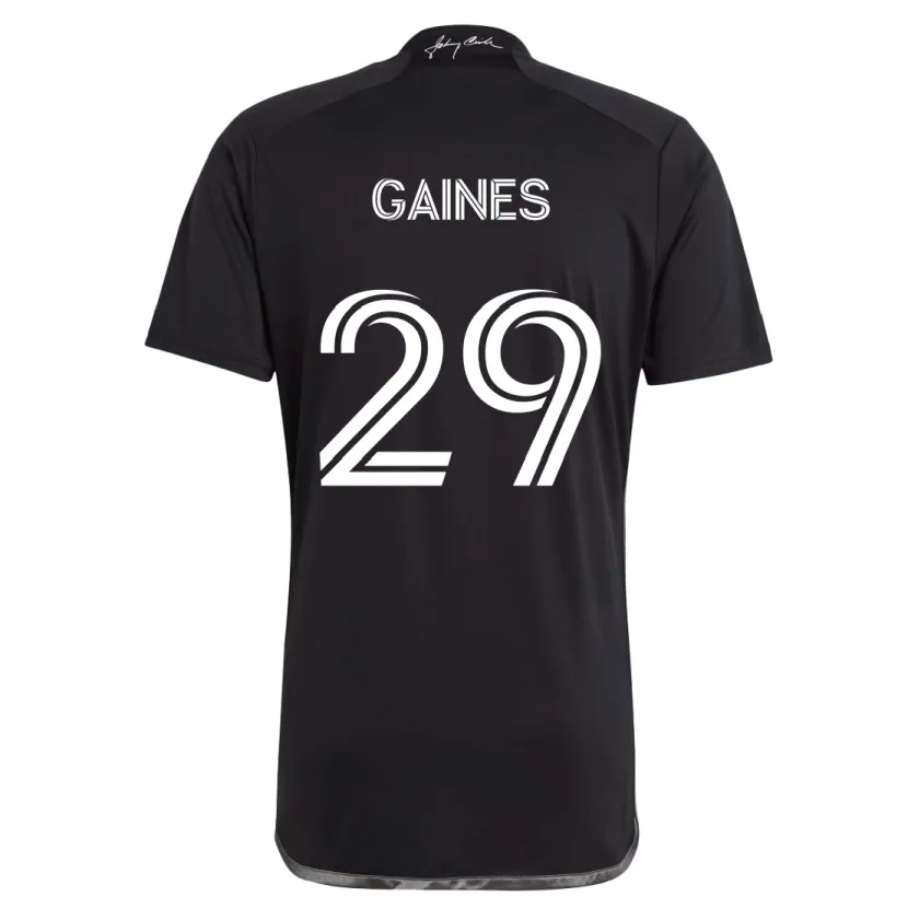 Danxen Niño Camiseta Julian Gaines #29 Negro 2ª Equipación 2024/25 La Camisa