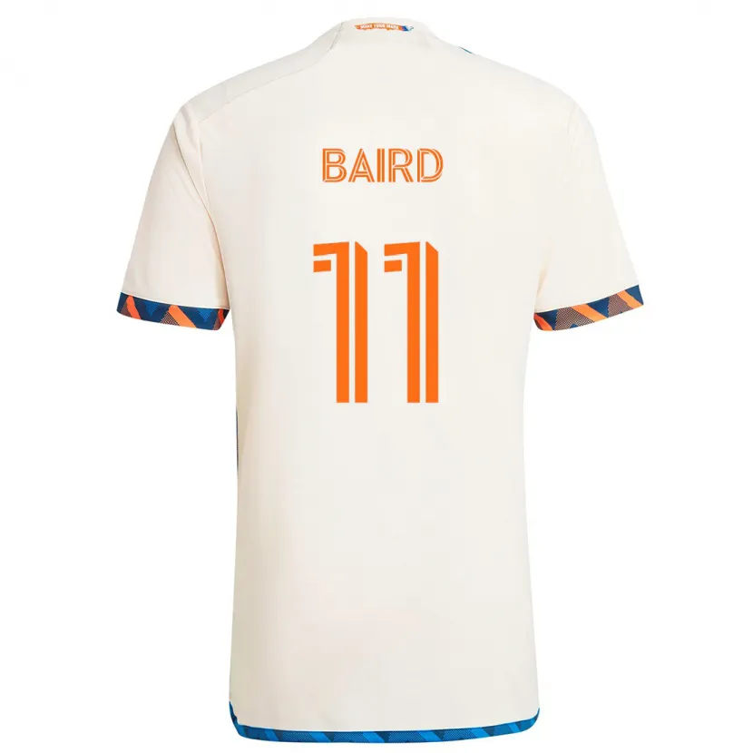 Danxen Niño Camiseta Corey Baird #11 Blanco Naranja 2ª Equipación 2024/25 La Camisa