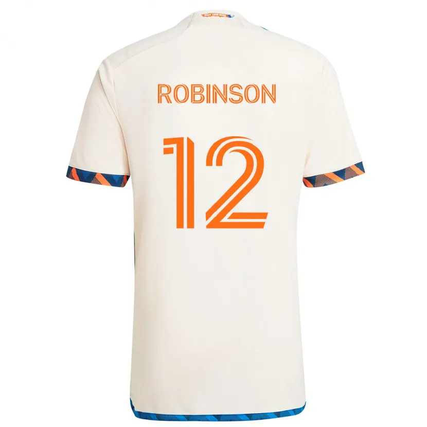 Danxen Niño Camiseta Miles Robinson #12 Blanco Naranja 2ª Equipación 2024/25 La Camisa