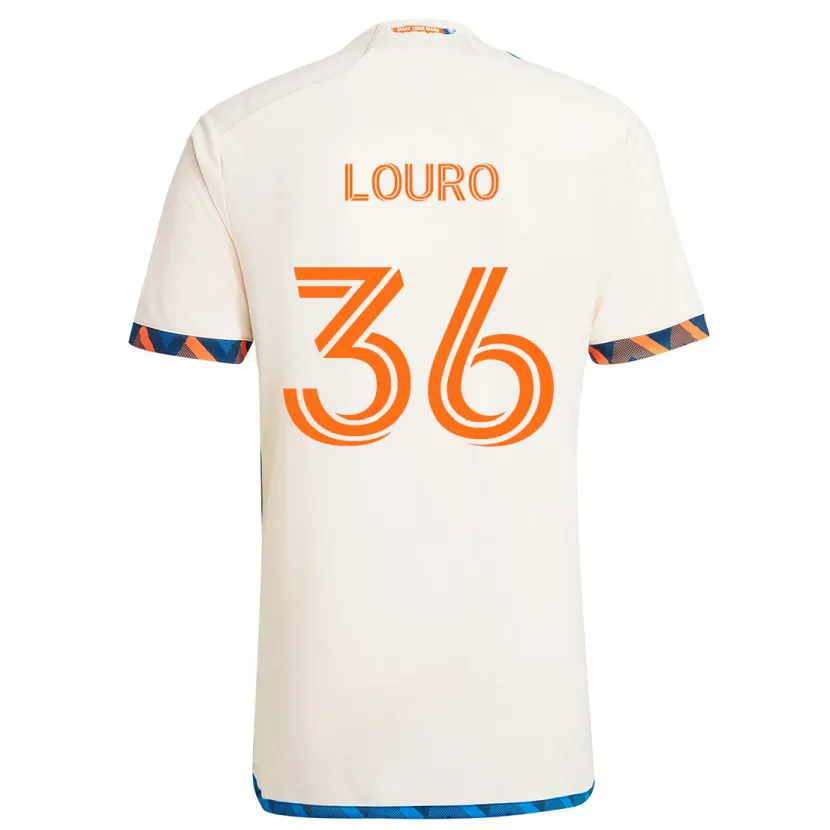 Danxen Niño Camiseta Evan Louro #36 Blanco Naranja 2ª Equipación 2024/25 La Camisa