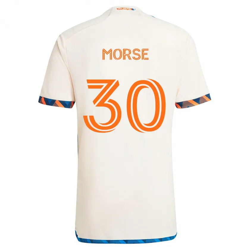 Danxen Niño Camiseta Hunter Morse #30 Blanco Naranja 2ª Equipación 2024/25 La Camisa