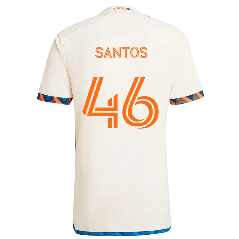 Danxen Niño Camiseta Guilherme Santos #46 Blanco Naranja 2ª Equipación 2024/25 La Camisa