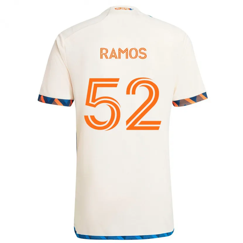 Danxen Niño Camiseta Yair Ramos #52 Blanco Naranja 2ª Equipación 2024/25 La Camisa