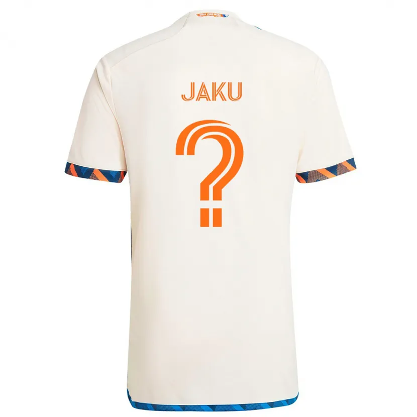 Danxen Niño Camiseta John Jaku #0 Blanco Naranja 2ª Equipación 2024/25 La Camisa