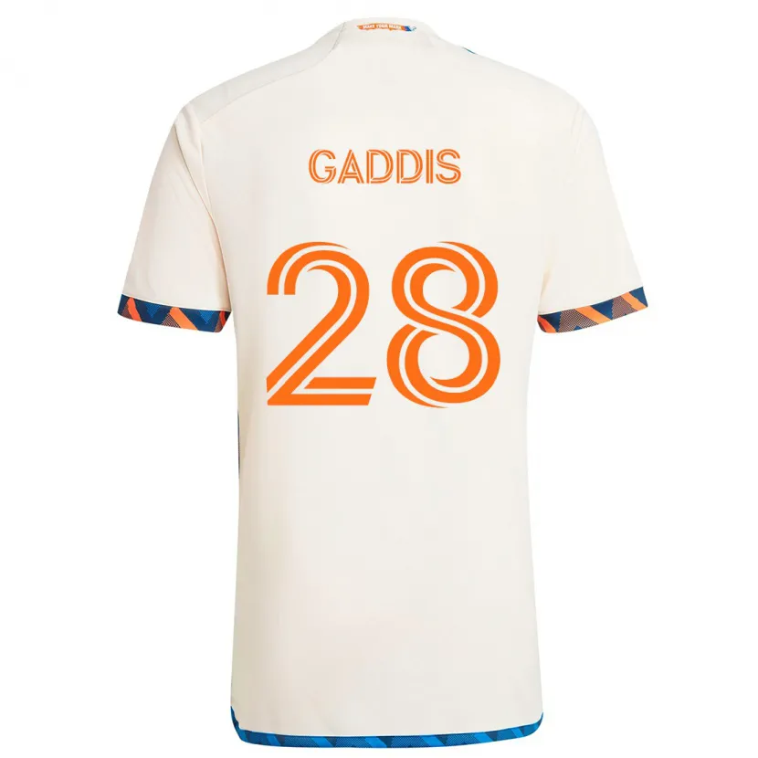 Danxen Niño Camiseta Raymon Gaddis #28 Blanco Naranja 2ª Equipación 2024/25 La Camisa