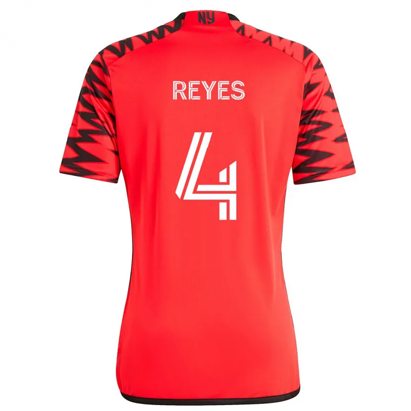 Danxen Niño Camiseta Andrés Reyes #4 Rojo Negro Blanco 2ª Equipación 2024/25 La Camisa