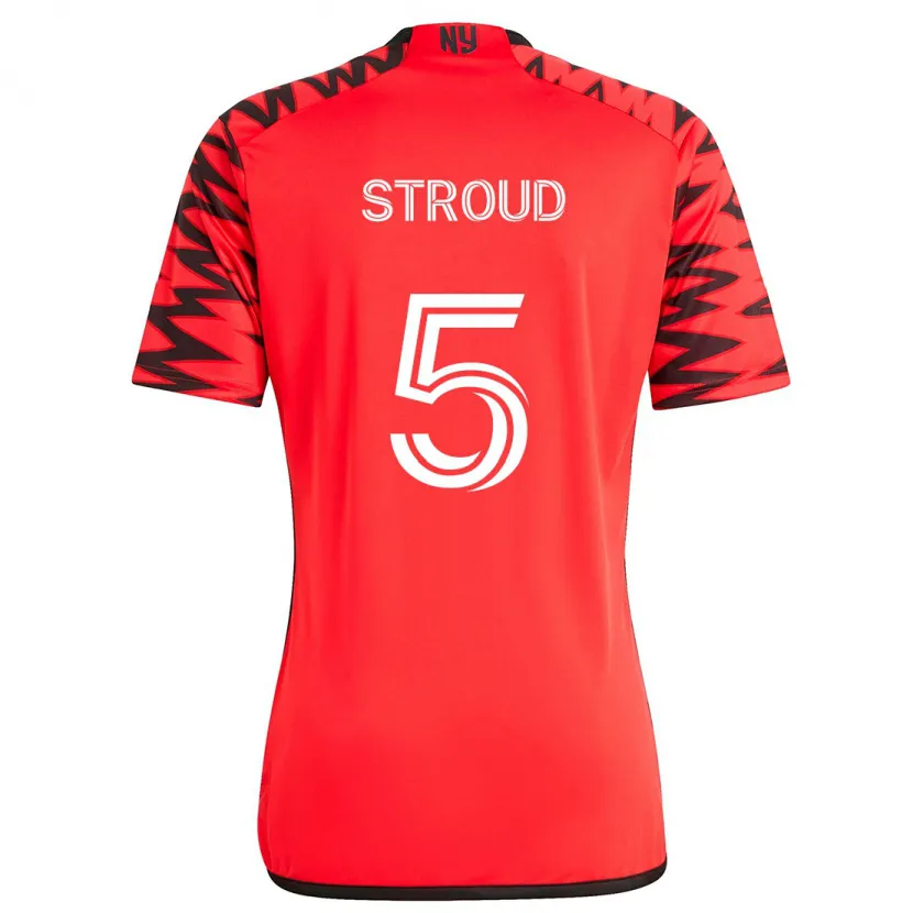 Danxen Niño Camiseta Peter Stroud #5 Rojo Negro Blanco 2ª Equipación 2024/25 La Camisa