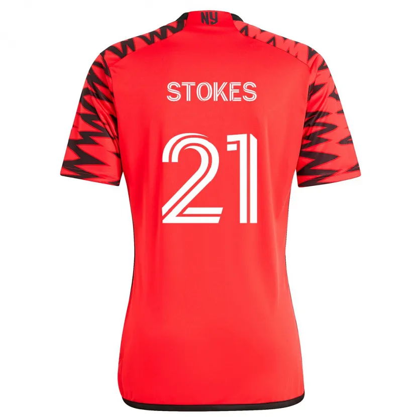 Danxen Niño Camiseta Aidan Stokes #21 Rojo Negro Blanco 2ª Equipación 2024/25 La Camisa