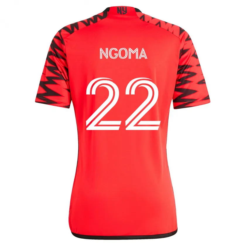 Danxen Niño Camiseta Serge Ngoma #22 Rojo Negro Blanco 2ª Equipación 2024/25 La Camisa