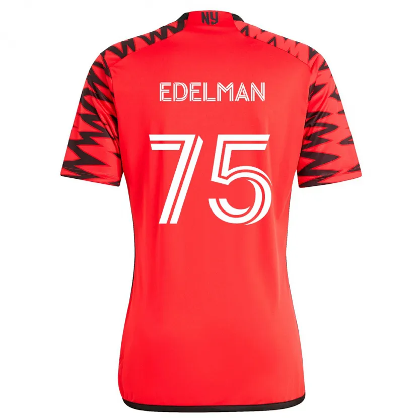 Danxen Niño Camiseta Daniel Edelman #75 Rojo Negro Blanco 2ª Equipación 2024/25 La Camisa