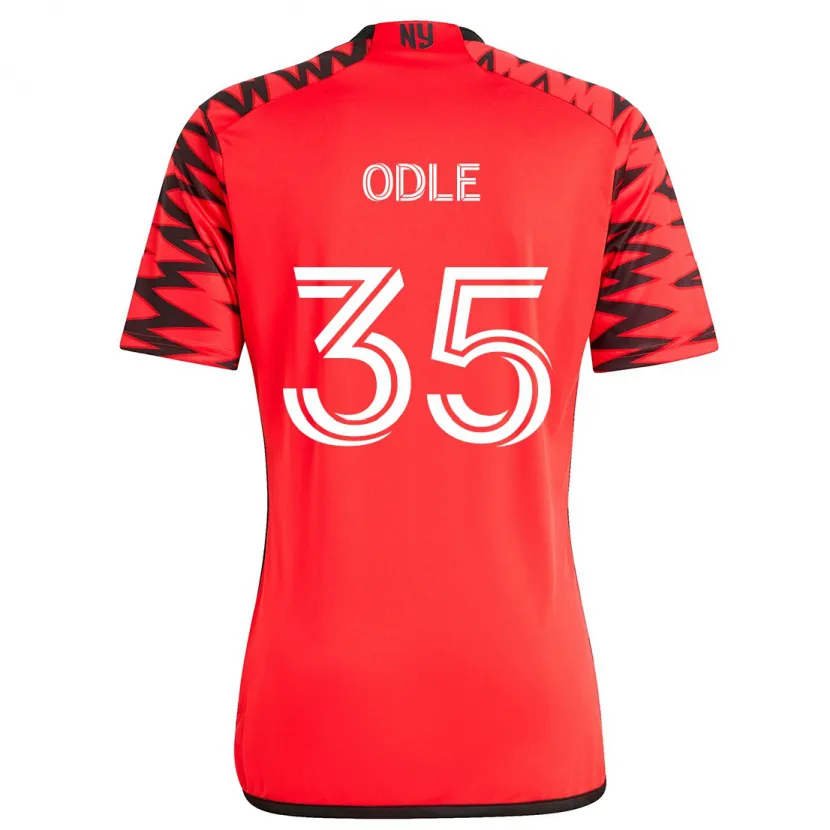 Danxen Niño Camiseta Dallas Odle #35 Rojo Negro Blanco 2ª Equipación 2024/25 La Camisa