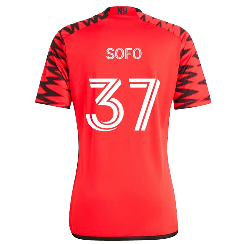 Danxen Niño Camiseta Mohammed Sofo #37 Rojo Negro Blanco 2ª Equipación 2024/25 La Camisa