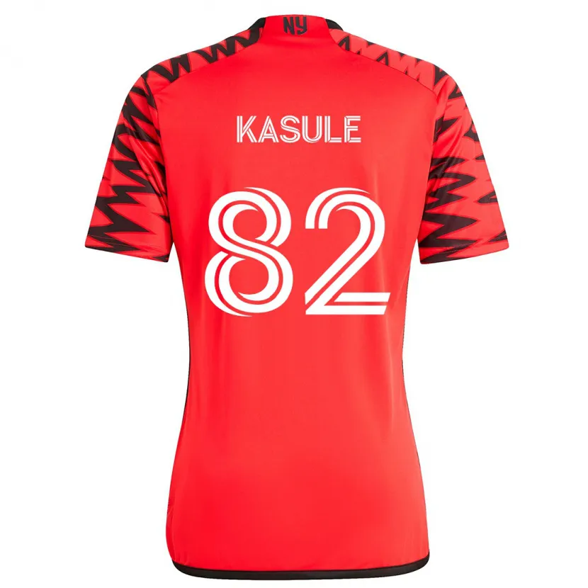 Danxen Niño Camiseta Ibrahim Kasule #82 Rojo Negro Blanco 2ª Equipación 2024/25 La Camisa