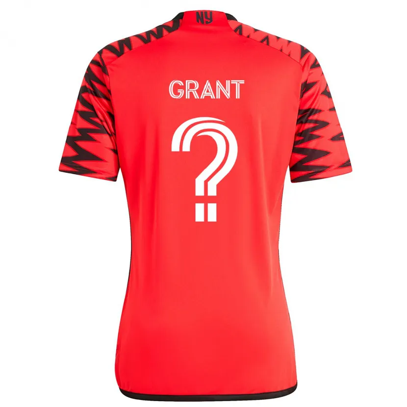 Danxen Niño Camiseta Joshua Grant #0 Rojo Negro Blanco 2ª Equipación 2024/25 La Camisa