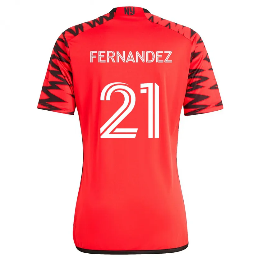 Danxen Niño Camiseta Omir Fernandez #21 Rojo Negro Blanco 2ª Equipación 2024/25 La Camisa